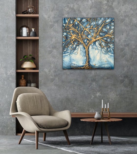 Azure Antique Blue Tree