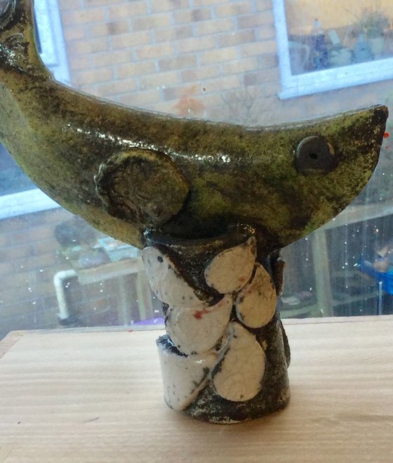 Lime Green Raku Fish