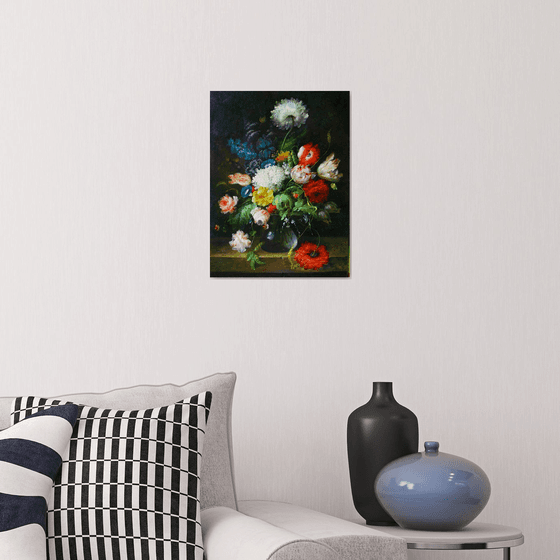 Still life floral , vegetable, butterfly
