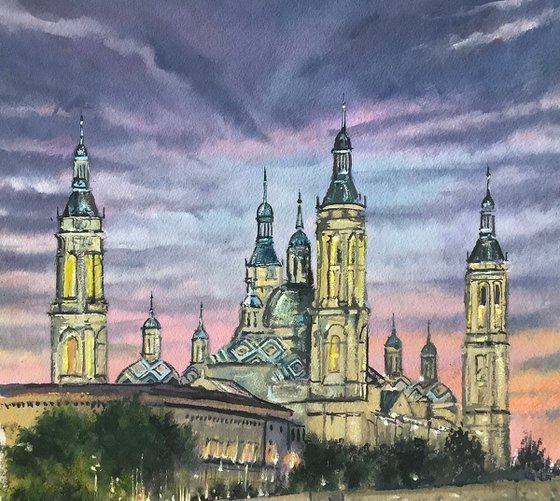 Spain, The Cathedral-Basilica, Zaragoza.