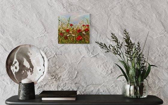 Red poppies -3Dcanvas