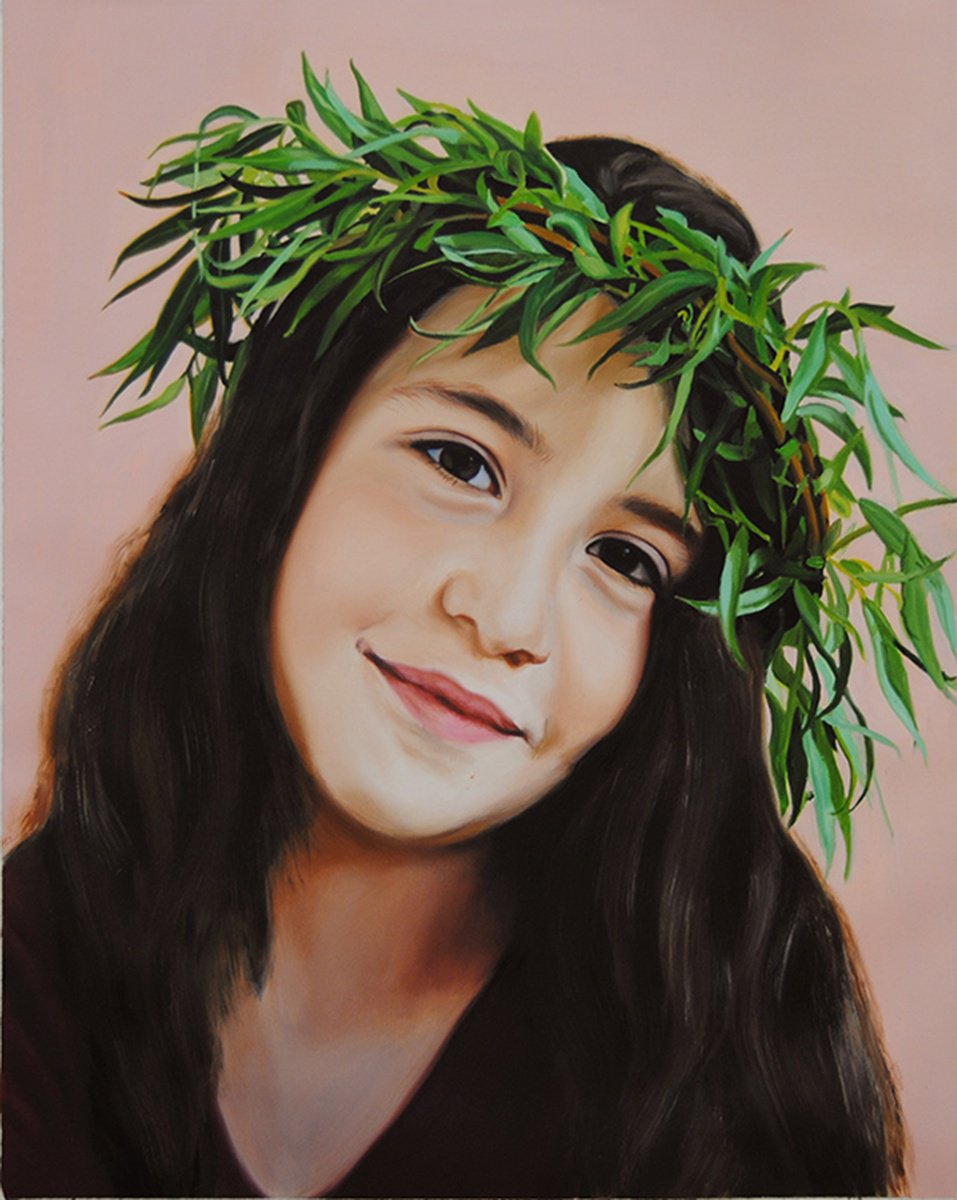 Photorealistic Portrait Oil Painting By Simona Tsvetkova, 16 X 20", Portrait Of A Young Girl, Original Artwork