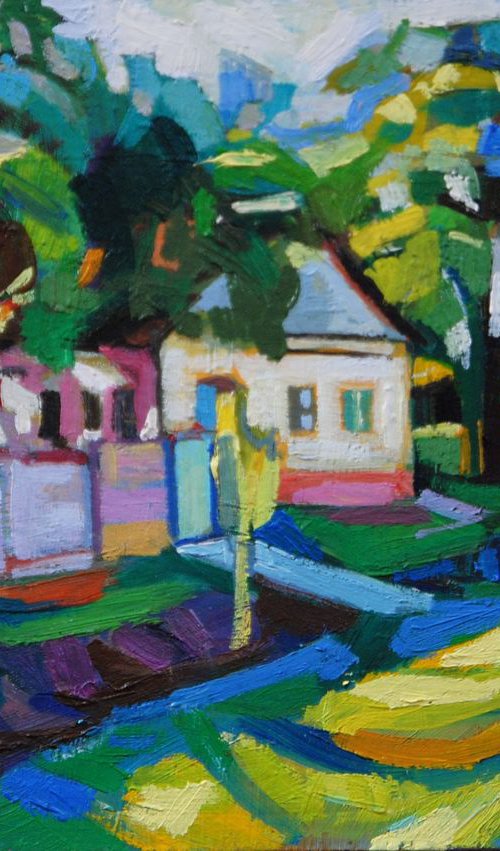 Village street  /  18,3 x 13 x 0,3 cm by Maja Đokić Mihajlović