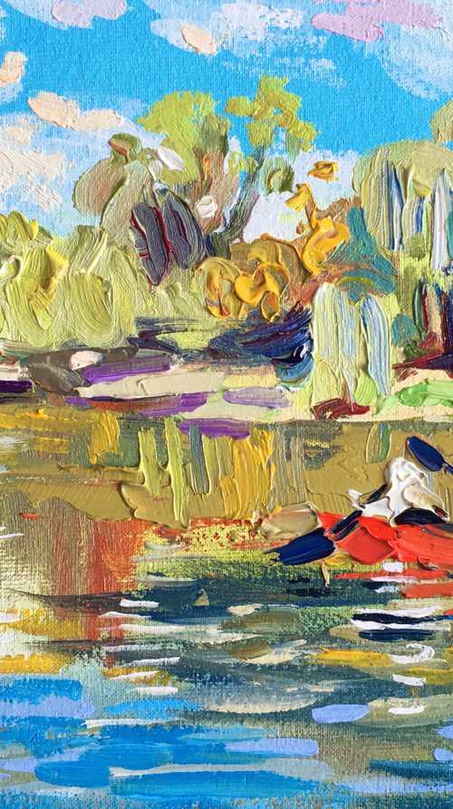 Kayak painting by Ole Karako