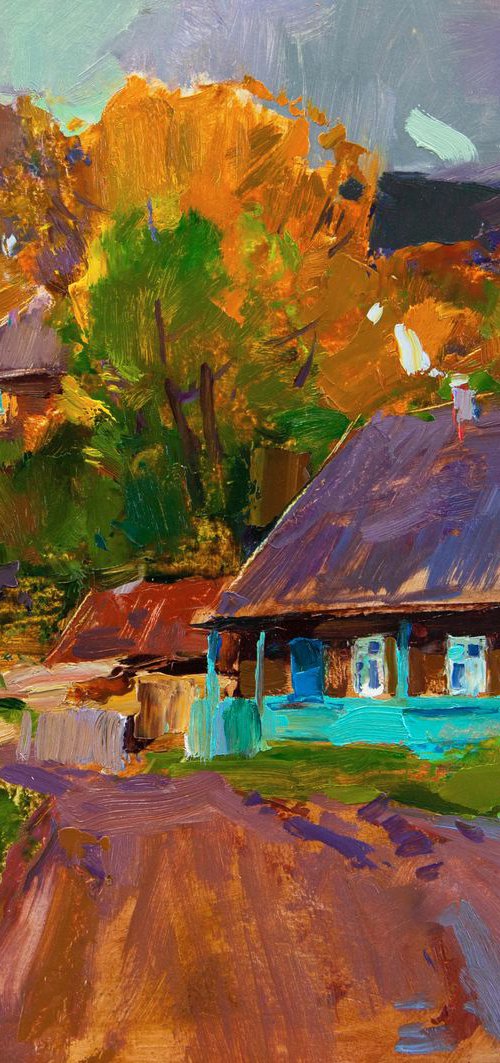 After the rain. October in the village by Aleksandr  Kryushyn