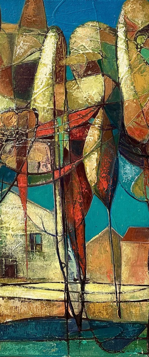 Houses Amidst Tall Trees by Hovhannes Avetisyan