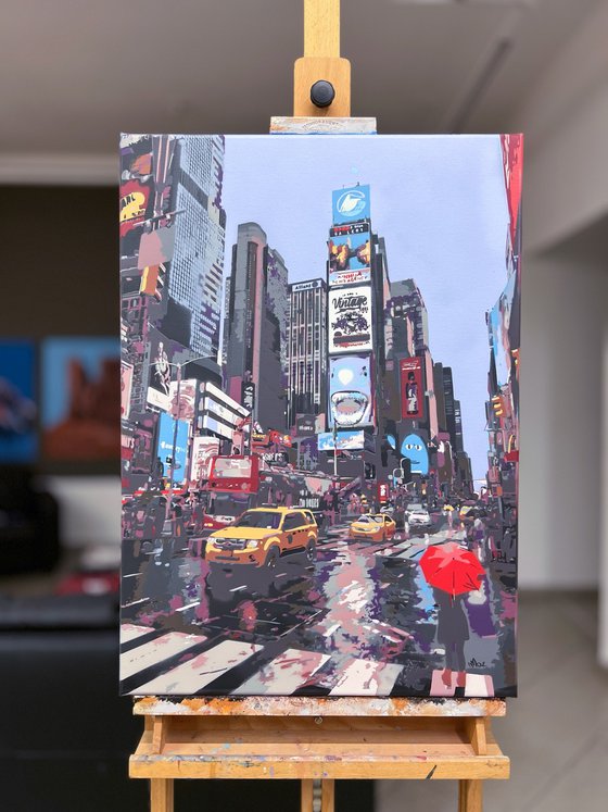 Rainy Evening in Times Square