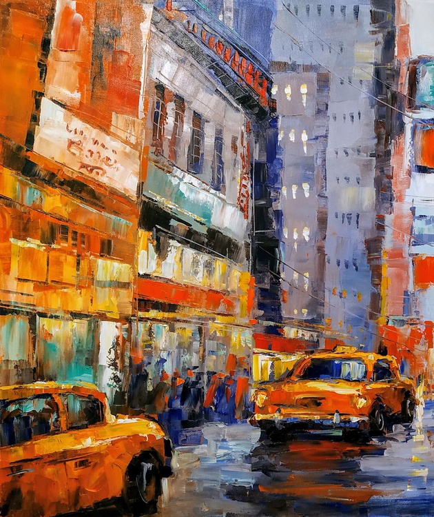 Cityscape New York Oil Painting 60x90cm Imp Artfinder