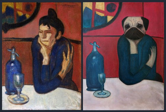 Pugasso – Absinth lover (inspired by Pablo Picasso)