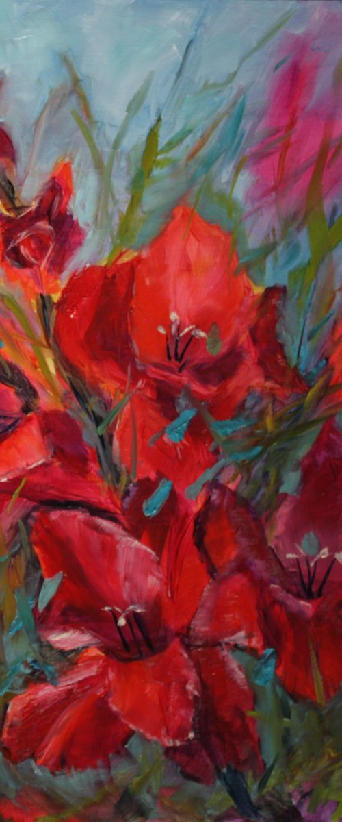 Scarlet Gladiolus by Marion Derrett