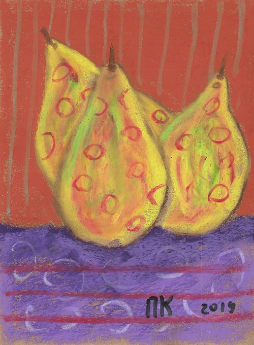 Three yellow pears by Pavel Kuragin