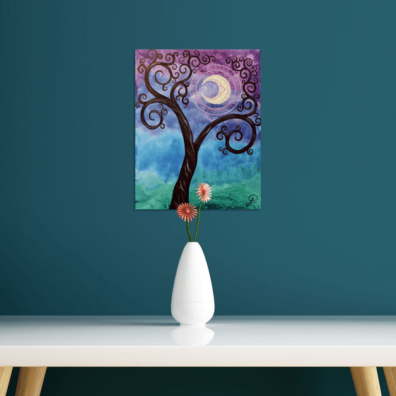 Untitled - 230 Moon mandala and tree