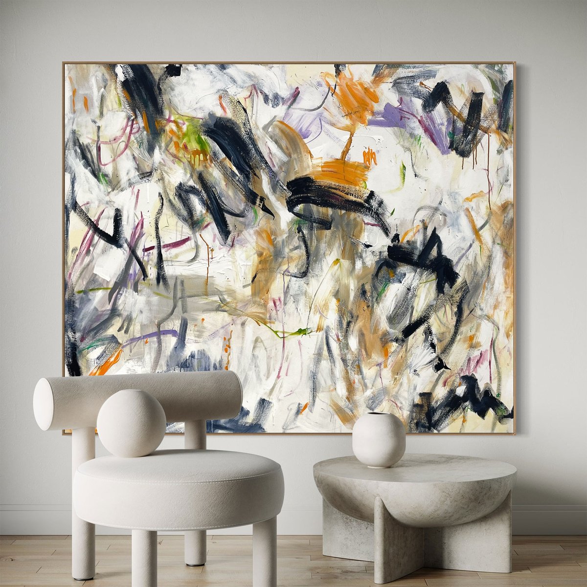 Expressive Abstract Acrylic Painting By Cheryl Harrison, 67 X 55, Awoken, Original Artwork