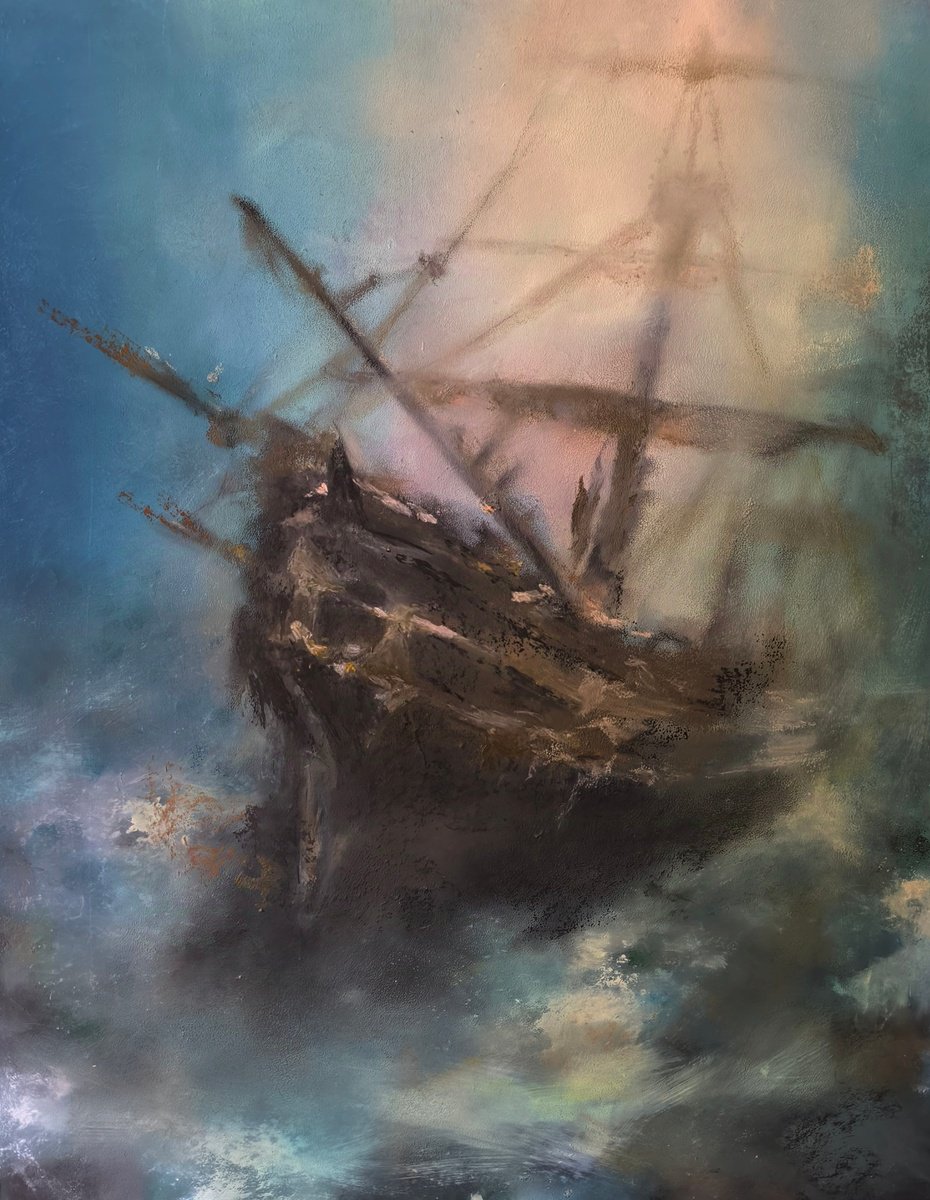 Impressionistic Landscape Oil Painting By Yuliia Kyrsanova, 31 X 39", Keeper Of The Depths, Original Artwork