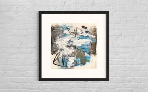 Winter and Blue - energetic bold contemporary abstract art painting by Kat Crosby