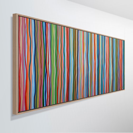 Funky Beat - Tasmanian Oak Frame - 155 x 64cm acrylic on canvas