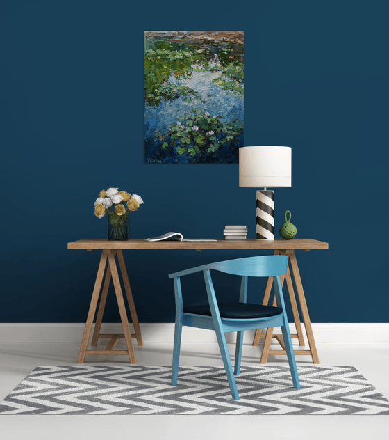 Water lilies Original Oil painting