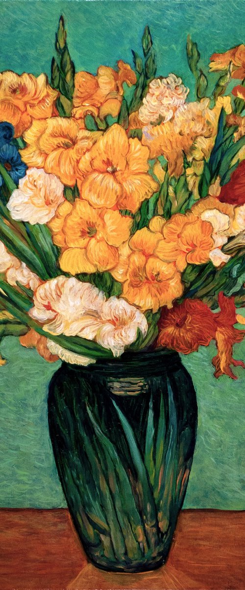 Gladioli in a Green Vase by Suren Ter-Avakian