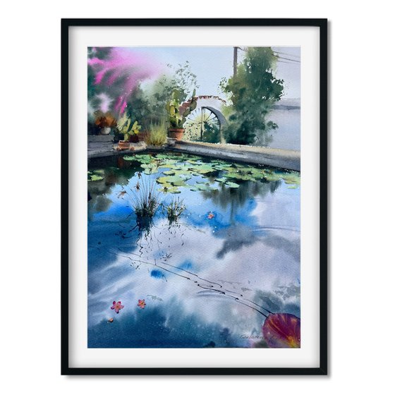 Pond with water lilies