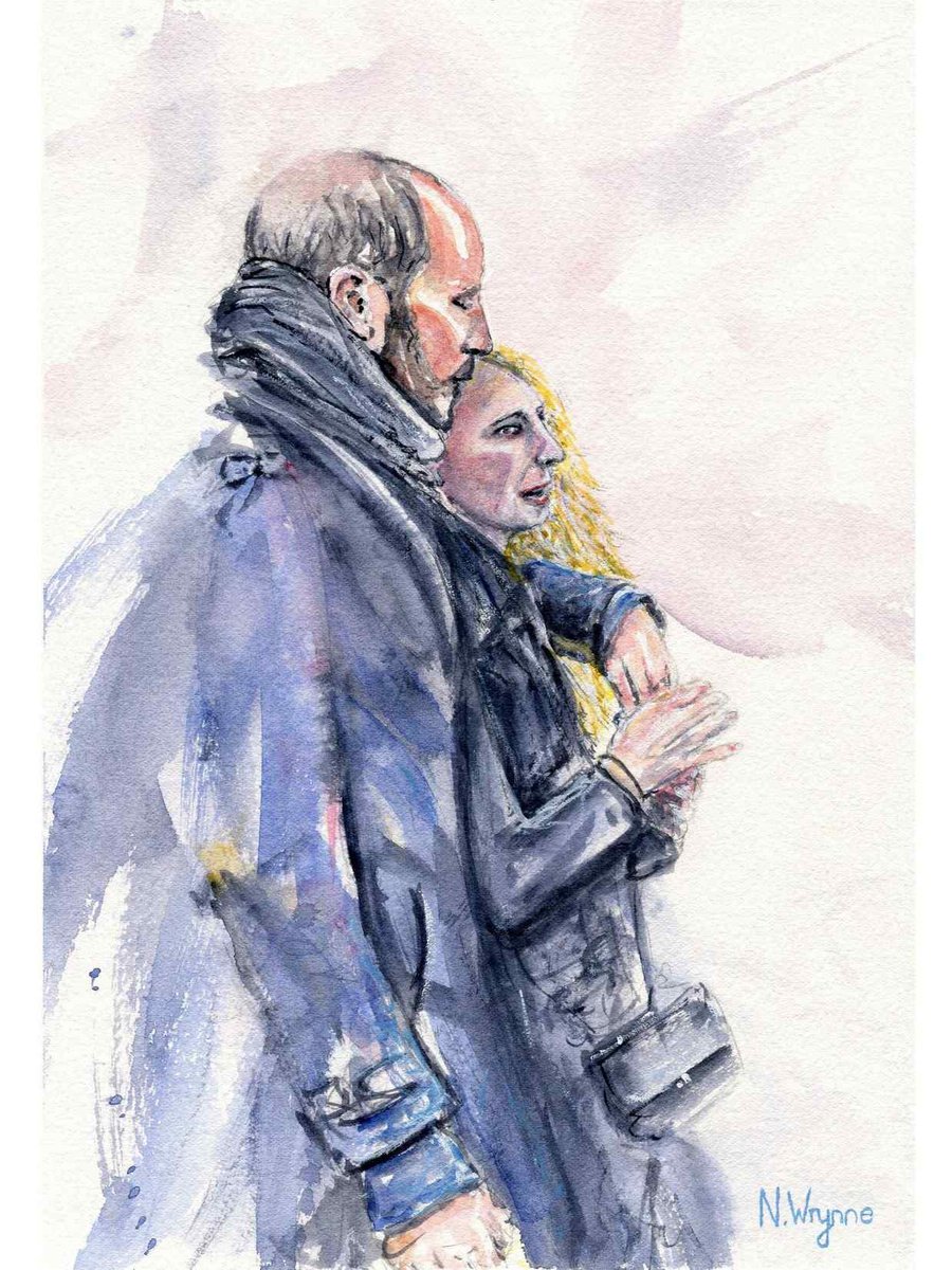 Original Watercolour Painting - You and Me - Couple Portrait Expressive Art by Neil Wrynne