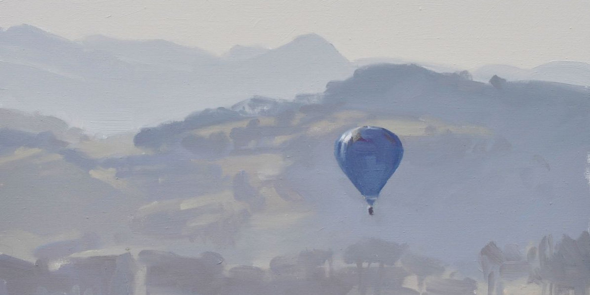 Art of the Day: "April 09, hot air balloon in the morning light, 2016" by ANNE BAUDEQUIN