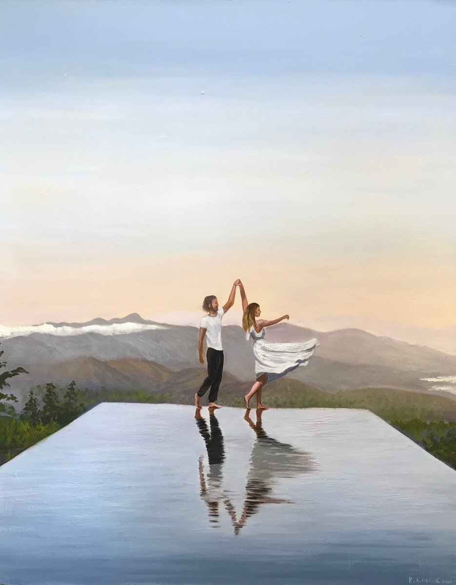 Original oil painting Dancing on the water - 40x50 cm (2022) by Evgeniya Roslik