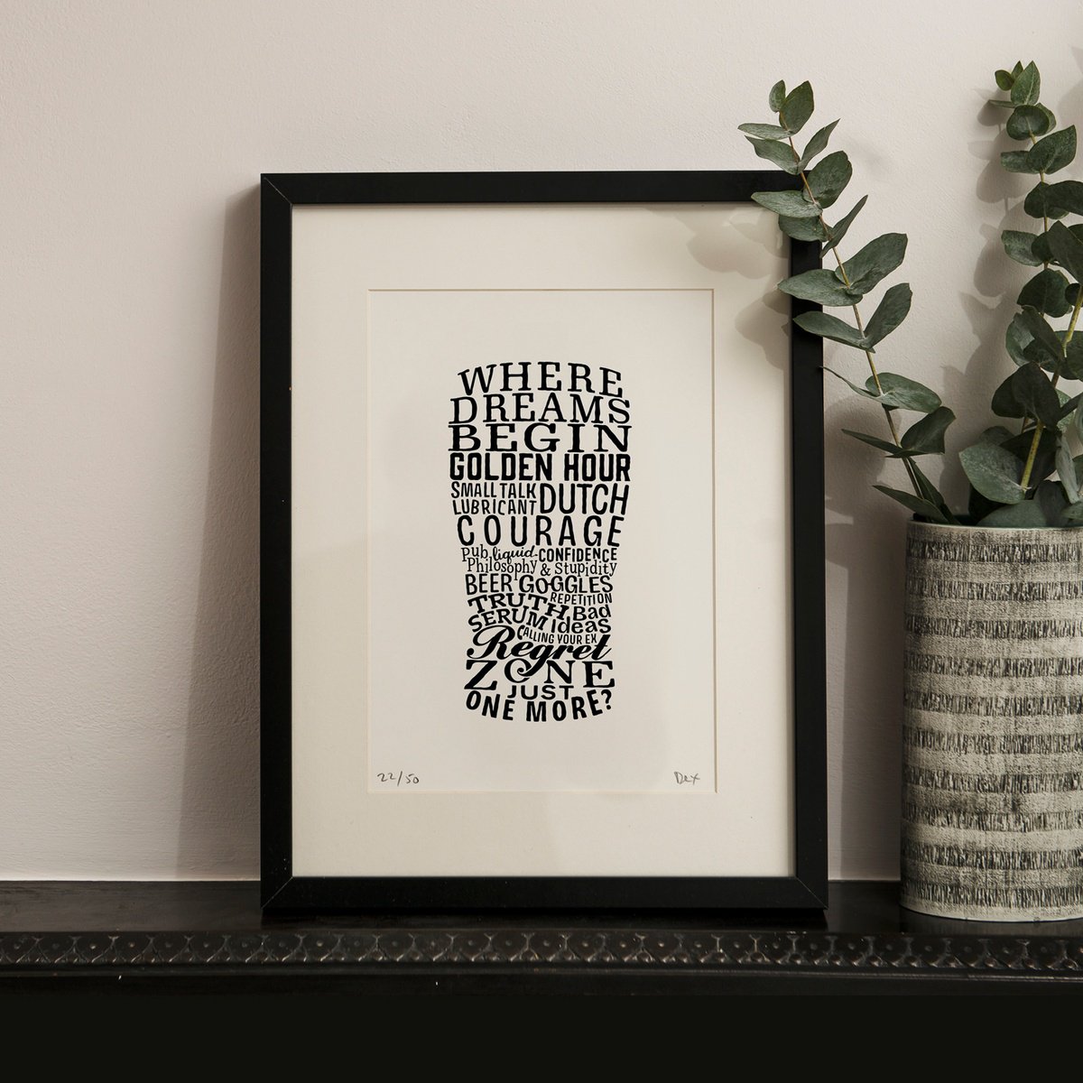 Typographic Transport Giclee Print By Dex, 8 X 12, The Geometry Of Beer, Original Artwork