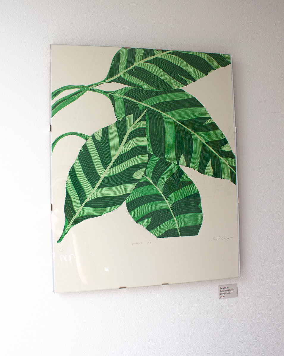 Botanical Linocut By Rung Tsu Chang, 15 X 21", Portrait P1, Original Artwork