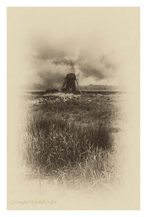 Herringfleet Windmill Sepia by Michael McHugh