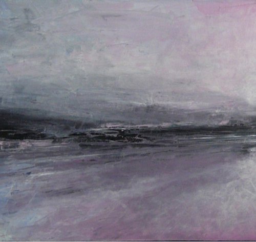 Serene Shore  (Panoramic Seascape, 100x40cm) by Kalpana Soanes