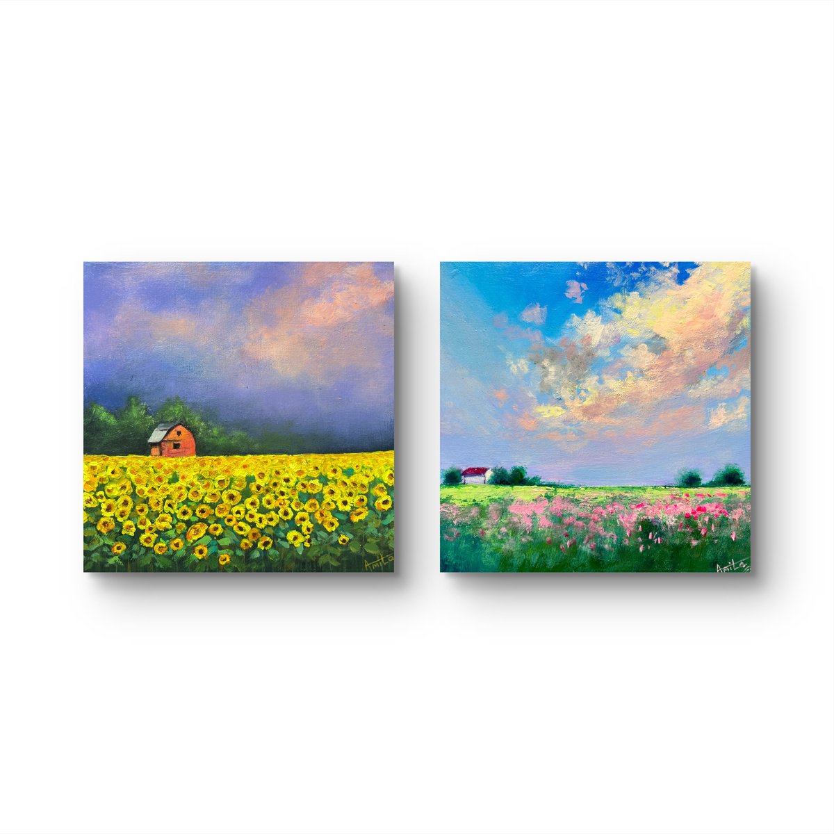Country Landscapes By Amita Dand, 8 X 8, Artwork For Sale On Artfinder