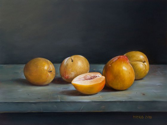 Lemon Plums (Original Oil Painting)