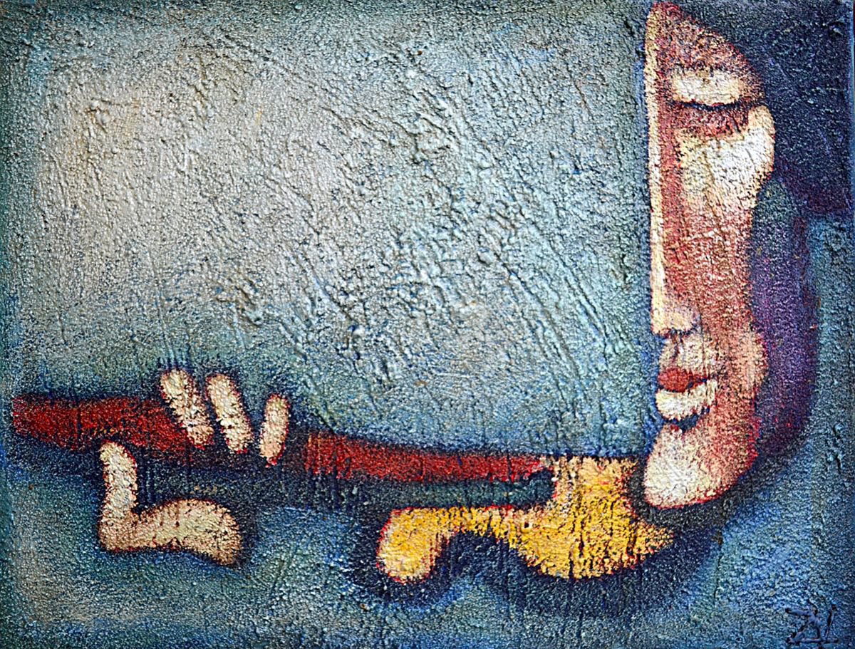 Naive Acrylic Painting , Vuur Viol By Zhana Viel, 16 X 12, Artwork For Sale On Artfinder