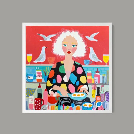 Whimsical Kitchen Woman