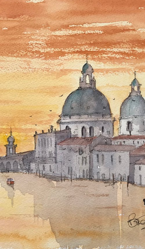 Golden Glow at Santa Maria della Salute by Brian Tucker