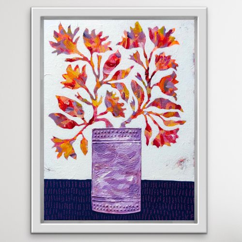 Flowers in Violet Vase by Ketki Fadnis