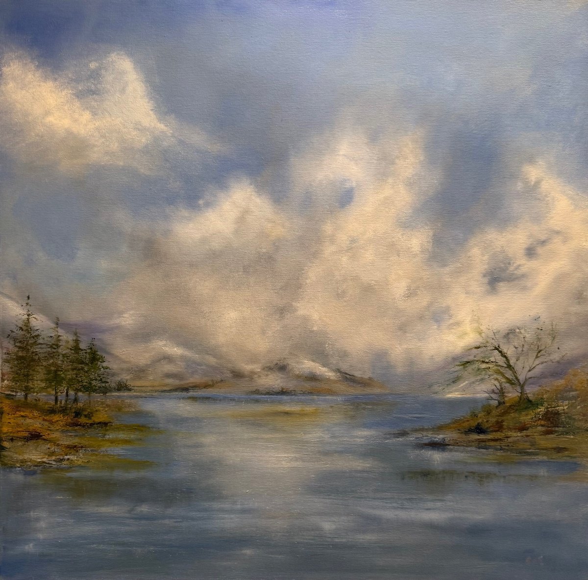 Impressionistic Landscape Oil Painting By Carol Staines, 30 X 30, Scotland The Brave!, Original Artwork