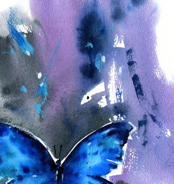 "Blue morpho butterfly "Original watercolor painting