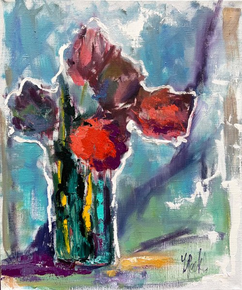 Red Tulips by Juliya Povkh