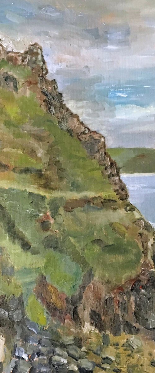 Rocky cliffs, Cornwall by Julian Lovegrove Art