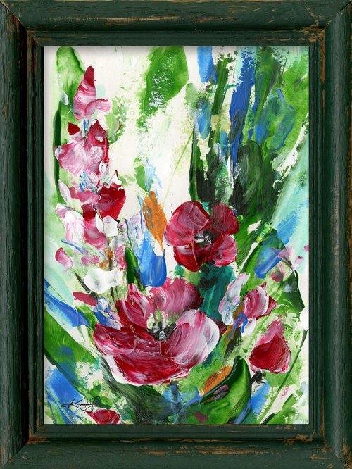 Cottage Flowers 8 - Framed Floral Painting by Kathy Morton Stanion by Kathy Morton Stanion
