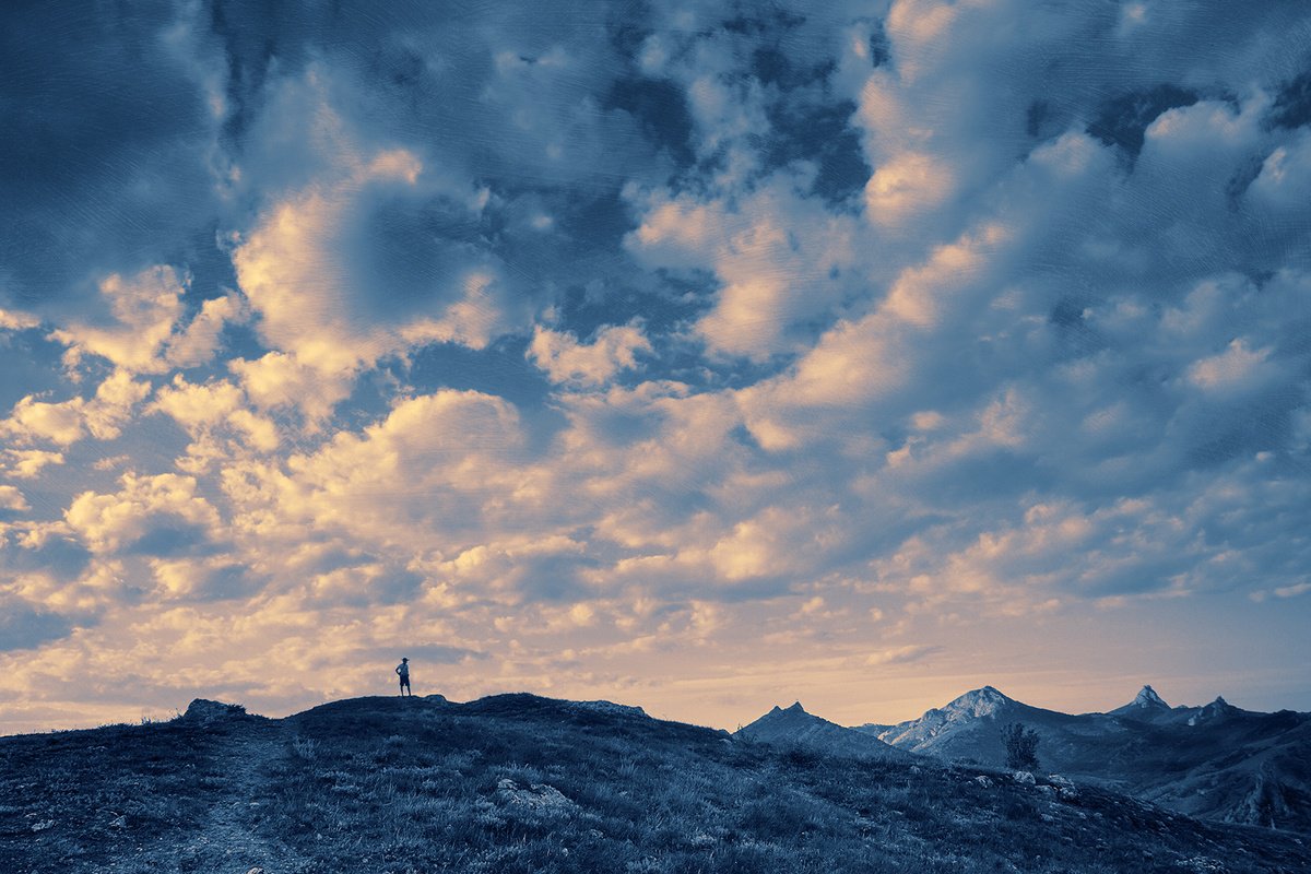 Impressionistic Landscape Photograph By Valerix, 24 X 16", On The Endless Expanse., Original Artwork