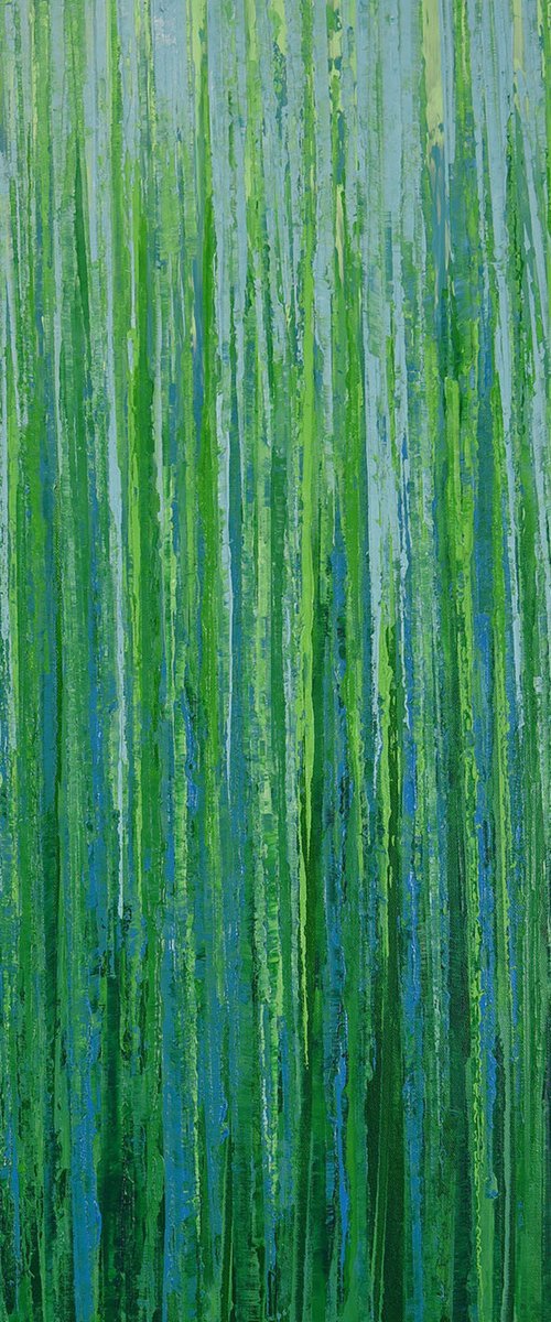 Greens - Textured Abstract by Suzanne Vaughan