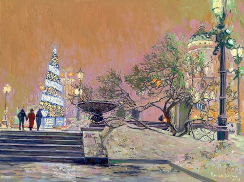 New Year on Tverskoy Boulevard by Simon Kozhin
