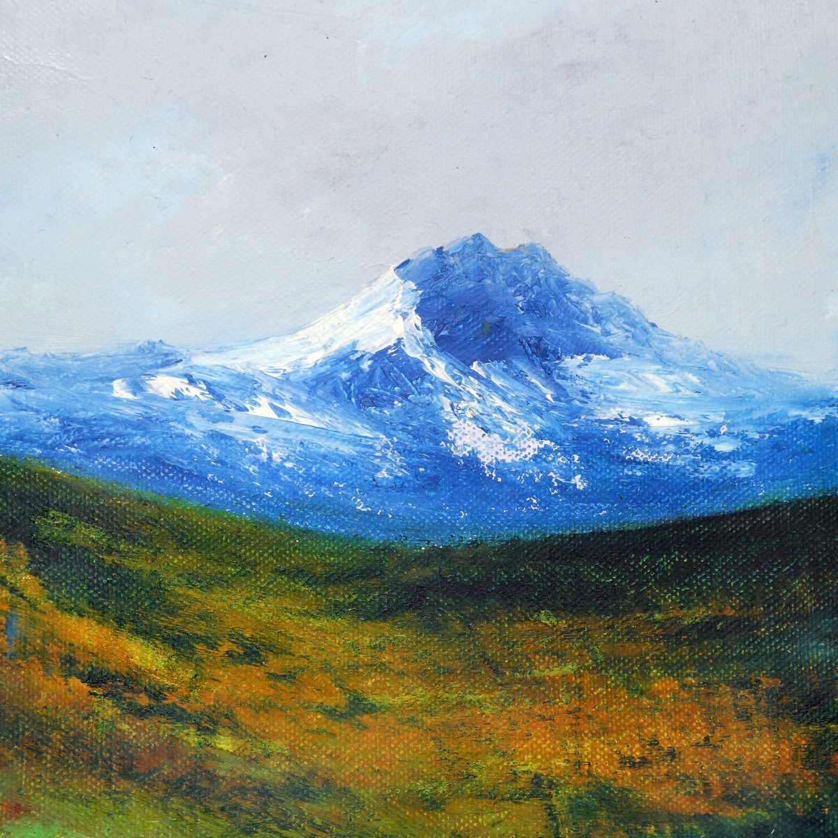 Oconnart | Original Acrylic Painting | Snowdon Autumn Snow | 25 X 25Cm | Artwork For Sale On Artfinder