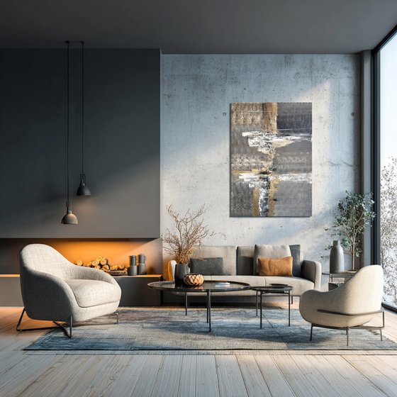 Golden Pulse. Large luxury minimalist