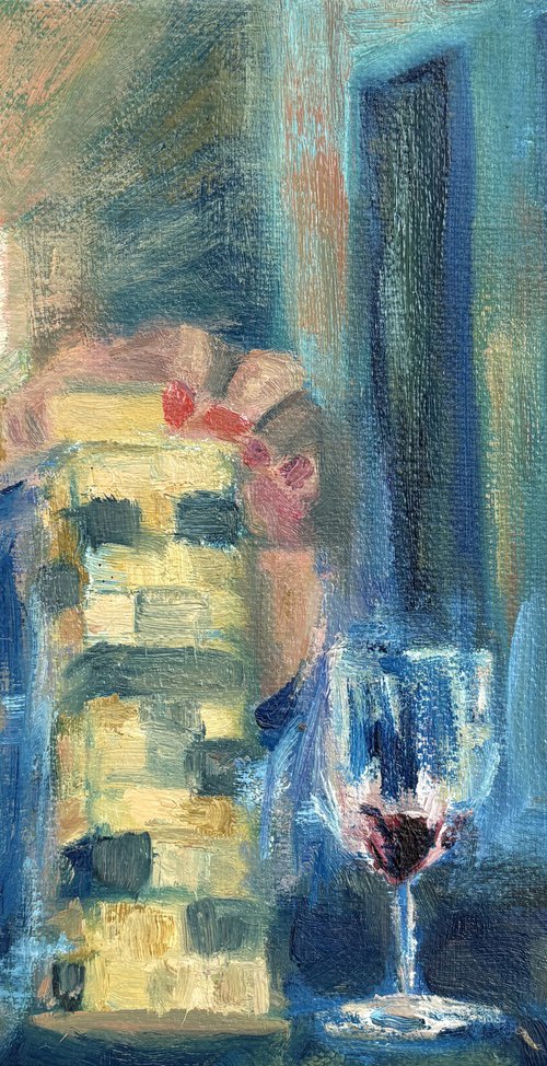 Happy Hour - Jenga with wine by Geeta Yerra