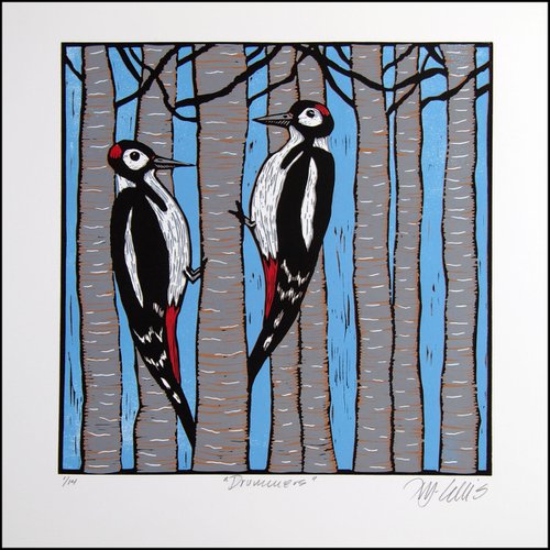 Woodpecker Drummers by Mariann Johansen-Ellis