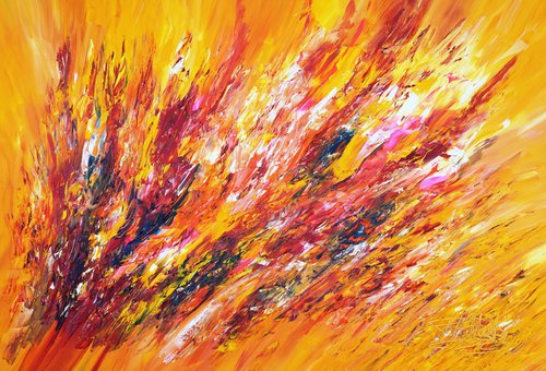 Yellow Red Abstraction D 7 by Peter Nottrott
