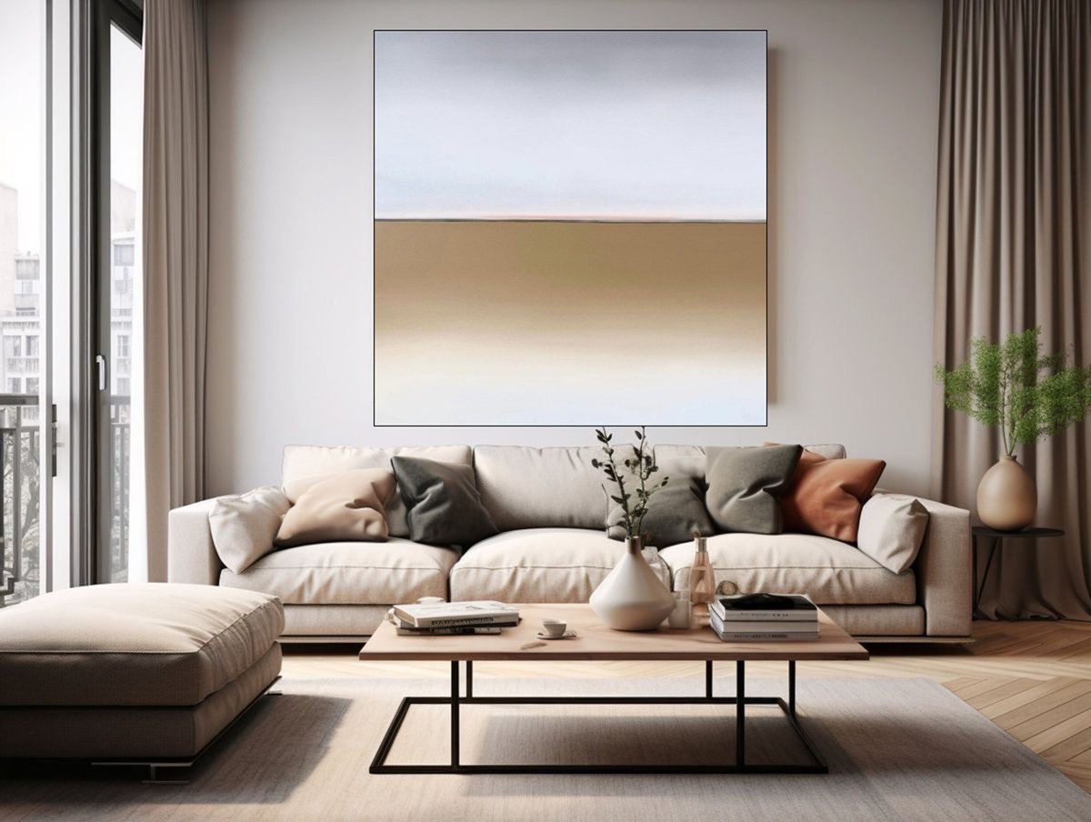 Surrealistic Landscape Oil Painting By Larissa Uvarova, 39 X 39", Horizon Of Emotions #114, Original Artwork